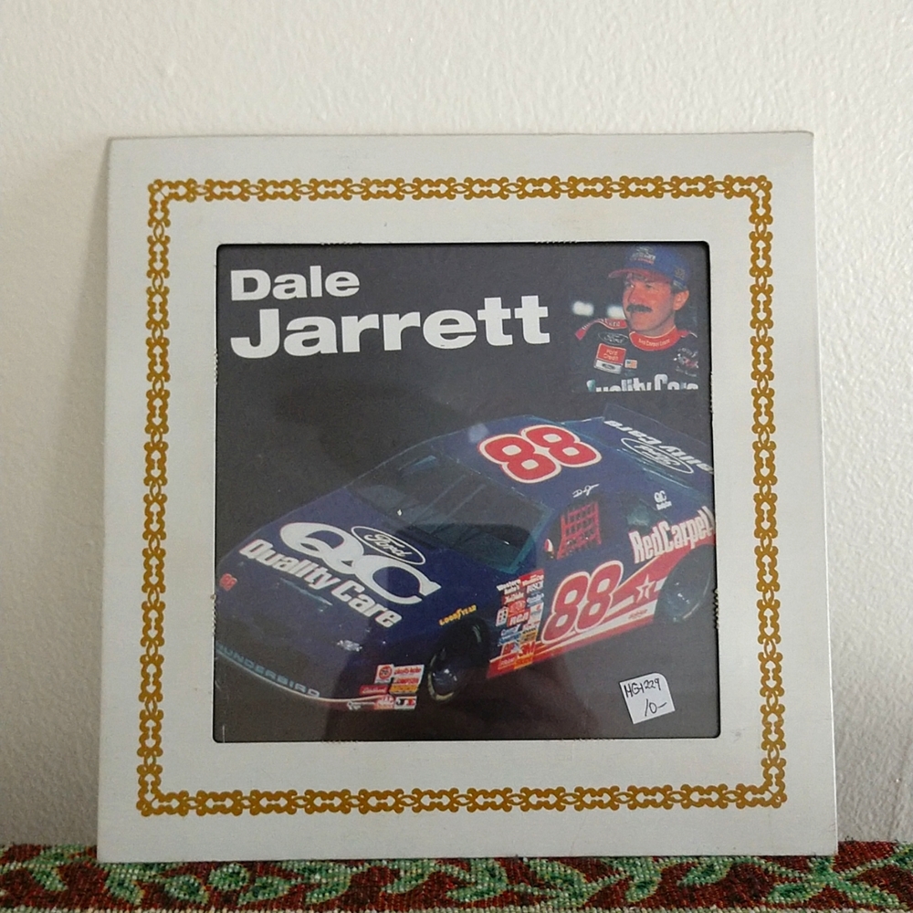Framed 1990s Dale Jarrett #88 Quality Care Print in Cardboard Frame with Glass